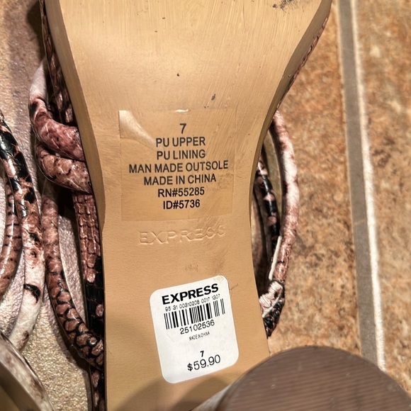 Brown & Black Faux Snake Skin Sandals - Picture 7 of 7